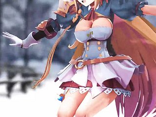 Cute Princess Beside Fat Tits Blinking (3D HENTAI)